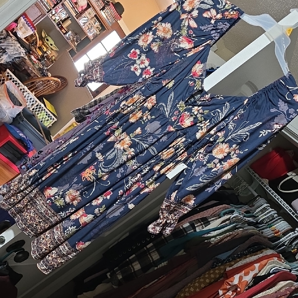 Angie Midnight Blue Floral Dress